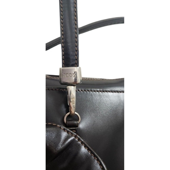 TOD'S Iconic Lady Di bag D-Bag tote shoulder dark brown leather classy - Picture 16 of 16